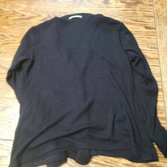 Reformation black ribbed button down shirt sz Large - Picture 4 of 4